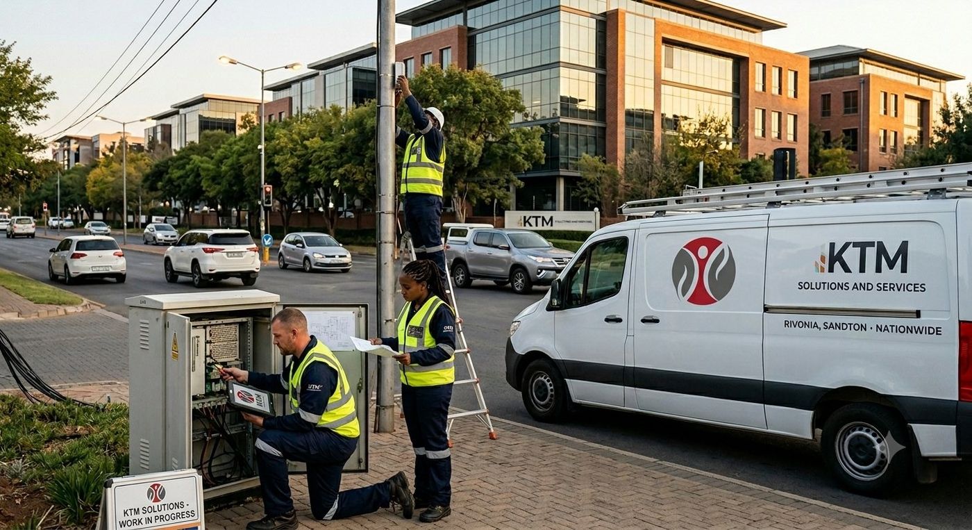 KTM Solutions field team on site in Rivonia, Sandton